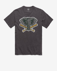 OAKLAND ATHLETICS COOPERSTOWN GRIT '47 SCRUM TEE CHARCOAL