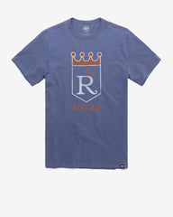 KANSAS CITY ROYALS COOPERSTOWN GRIT '47 SCRUM TEE BLEACHER BLUE