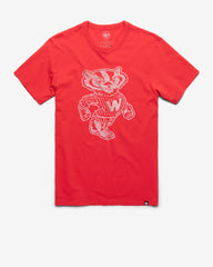 WISCONSIN BADGERS VINTAGE PREMIER '47 FRANKLIN TEE RACER RED