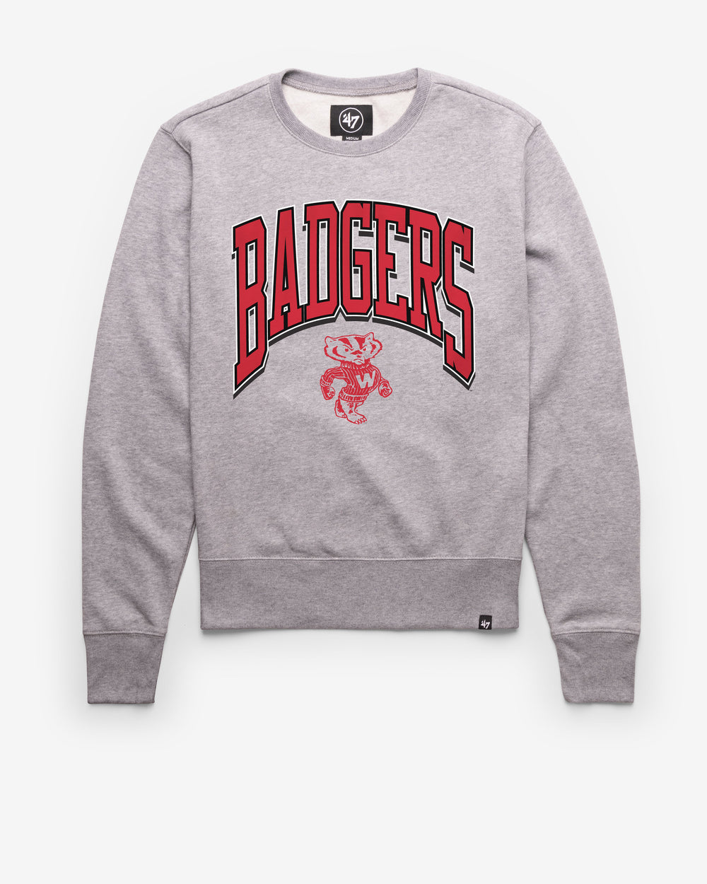 WISCONSIN BADGERS VINTAGE WALK TALL '47 HEADLINE CREW SLATE GREY