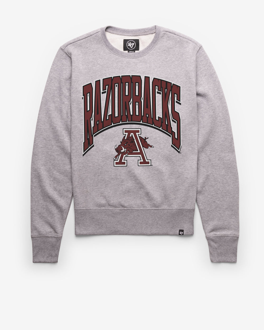 ARKANSAS RAZORBACKS VINTAGE WALK TALL '47 HEADLINE CREW SLATE GREY