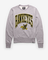 IOWA HAWKEYES VINTAGE WALK TALL '47 HEADLINE CREW SLATE GREY