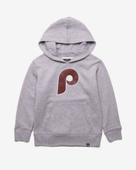 PHILADELPHIA PHILLIES DISTRESSED IMPRINT '47 HEADLNE HOOD KIDS SLATE GREY