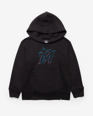 MIAMI MARLINS DISTRESSED IMPRINT '47 HEADLINE HOOD KIDS JET BLACK