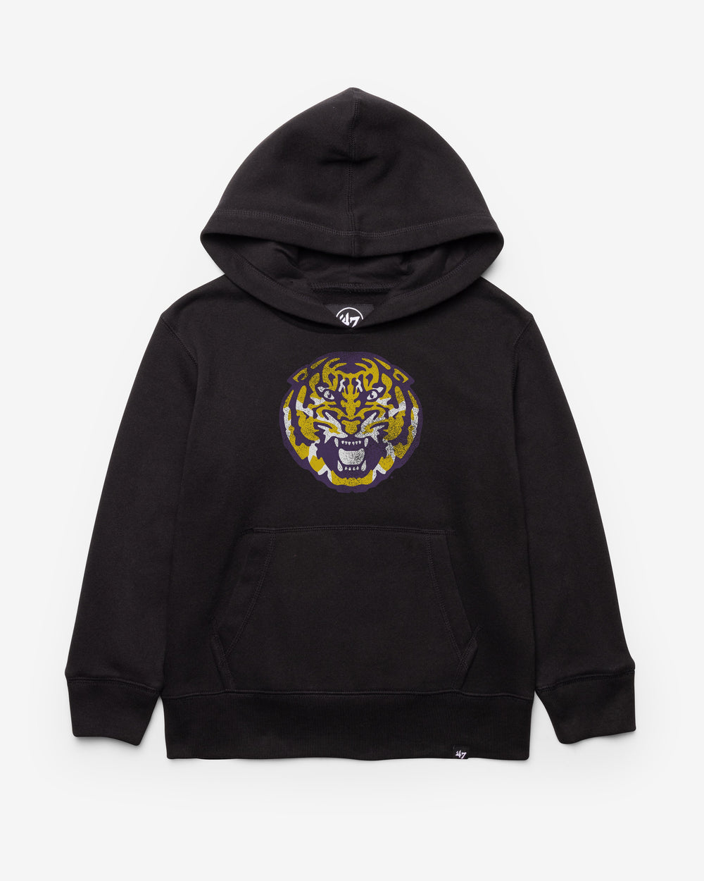 LOUISIANA STATE TIGERS LSU DISTRESSED IMPRINT '47 HEADLINE HOOD KIDS JET BLACK