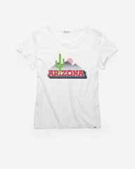 ARIZONA WILDCATS CACTUS VINTAGE PREMIER '47 FRANKIE TEE WOMENS WHITE WASH
