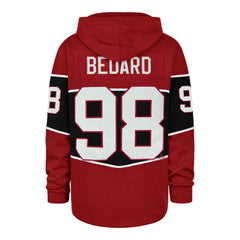 CHICAGO BLACKHAWKS CONNOR BEDARD '47 RUN POINT LACER HOOD RED