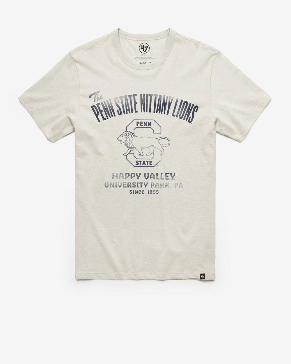 PENN STATE NITTANY LIONS VINTAGE WIDE OPEN '47 FRANKLIN TEE DUNE