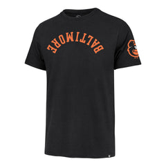 BALTIMORE ORIOLES UPSIDE DOWN TWO PEAT '47 FRANKLIN TEE FLINT BLACK