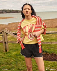 TEXAS RANGERS COOPERSTOWN SHALE '47 MONTAUK CROP TEE WOMENS DUSTED CAYENNE