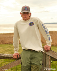 NOTRE DAME FIGHTING IRISH TIDE SWEEP MONTAUK '47 FOUNDATION LONG SLEEVE TEE SANDSTONE