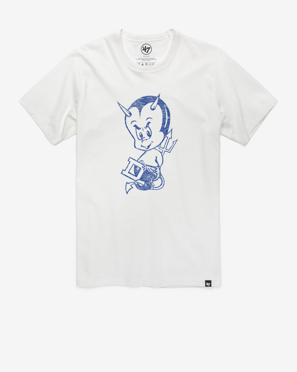 DUKE BLUE DEVILS VINTAGE PREMIER '47 FRANKLIN TEE WHITE WASH