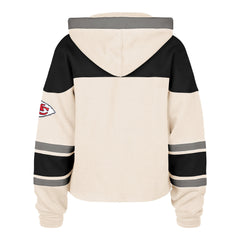KANSAS CITY CHIEFS CHOP BLOCK CROPPED '47 SUPERIOR LACER HOOD WOMENS CREAM
