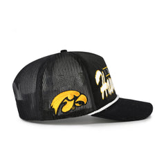 IOWA HAWKEYES DOUBLE HEADER MESH '47 HITCH RF RELAXED FIT BLACK