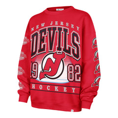 NEW JERSEY DEVILS GO BIG '47 OVERSIZED CREW WOMENS RED