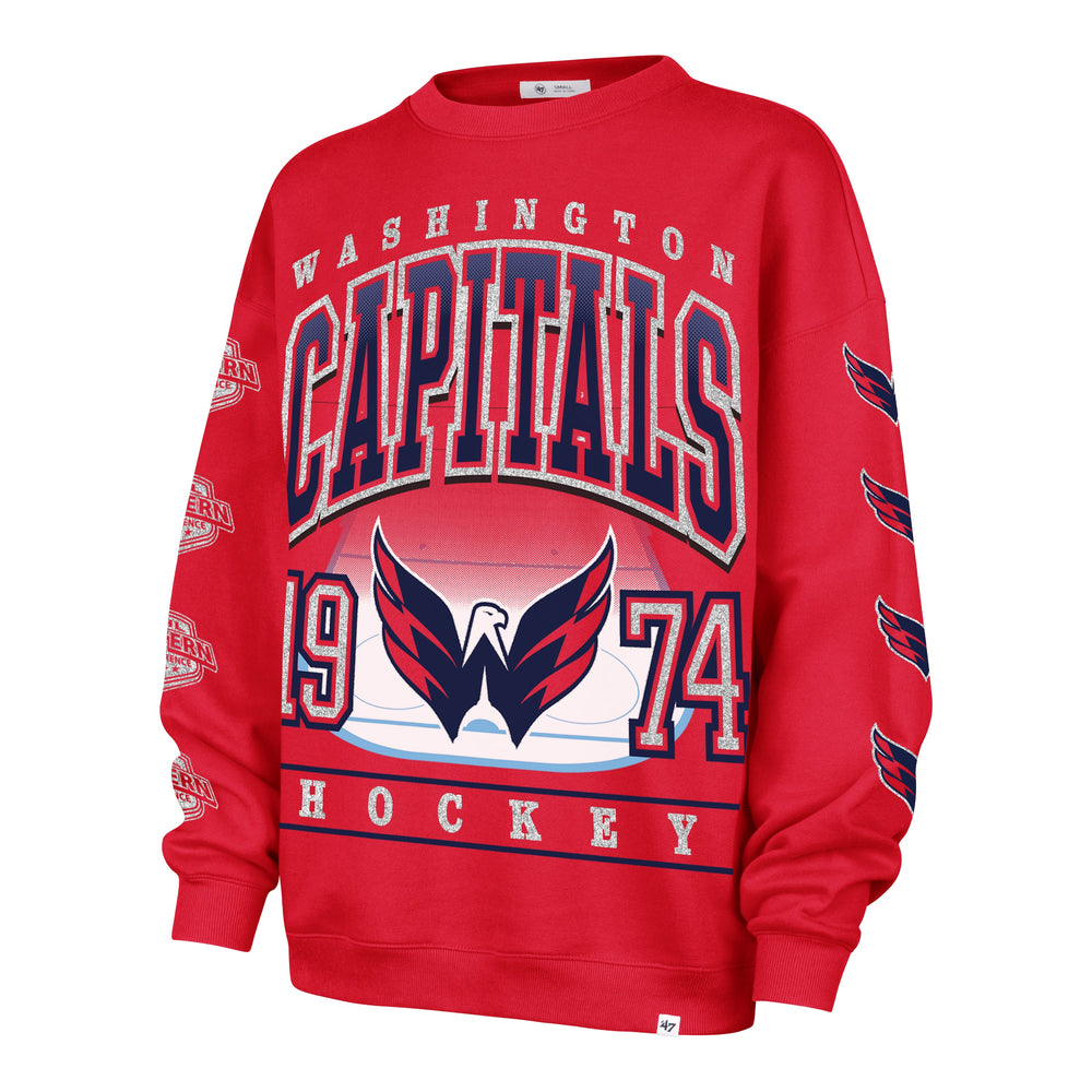 WASHINGTON CAPITALS GO BIG '47 OVERSIZED CREW WOMENS RED