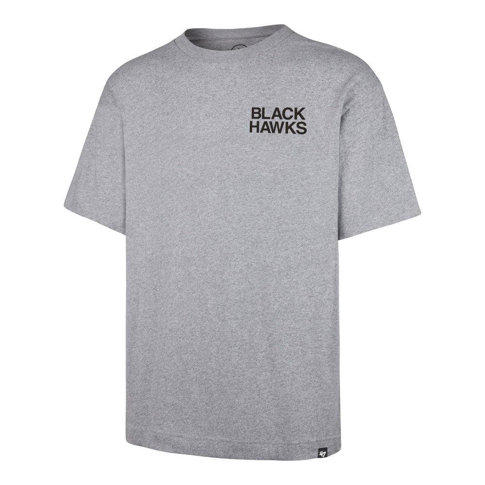 CHICAGO BLACKHAWKS VINTAGE HISTORY '47 LOCK FOUNDATION TEE QUARTZ GREY