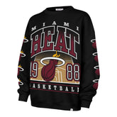 MIAMI HEAT GO BIG '47 OVERSIZED CREW WOMENS JET BLACK