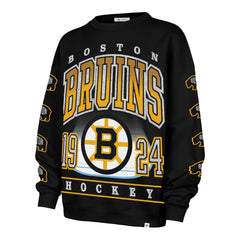 BOSTON BRUINS GO BIG '47 OVERSIZED CREW WOMENS JET BLACK