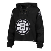 BOSTON BRUINS CROPPED '47 SUPERIOR LACER HOOD WOMENS JET BLACK