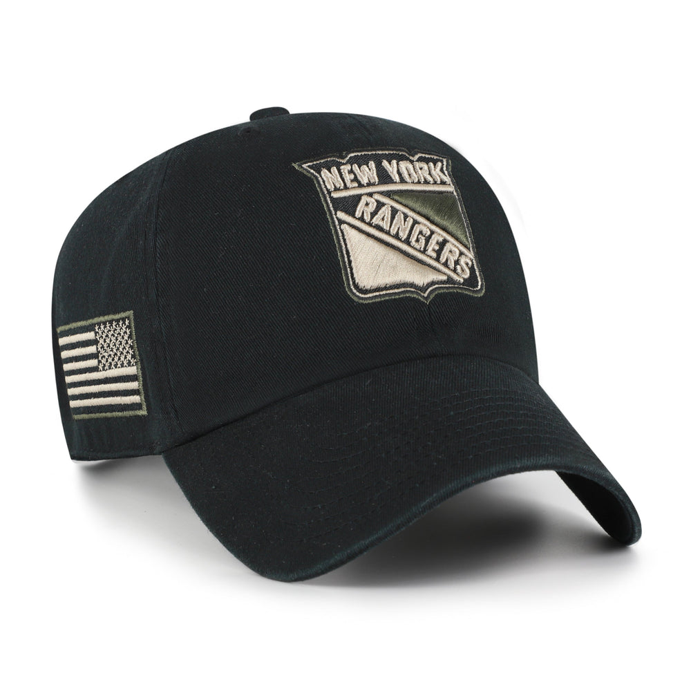 NEW YORK RANGERS KHAKI ACCENTS '47 CLEAN UP BLACK
