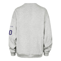 LOUISIANA STATE TIGERS LSU STONEY CLOVER LANE X '47 OVERSIZED GLITTER ARCH CREW WOMENS RELAY GREY