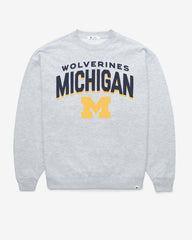 MICHIGAN WOLVERINES CAMPUS ARCH CLOUD '47 OVERSIZED CREW WOMENS RELAY GREY