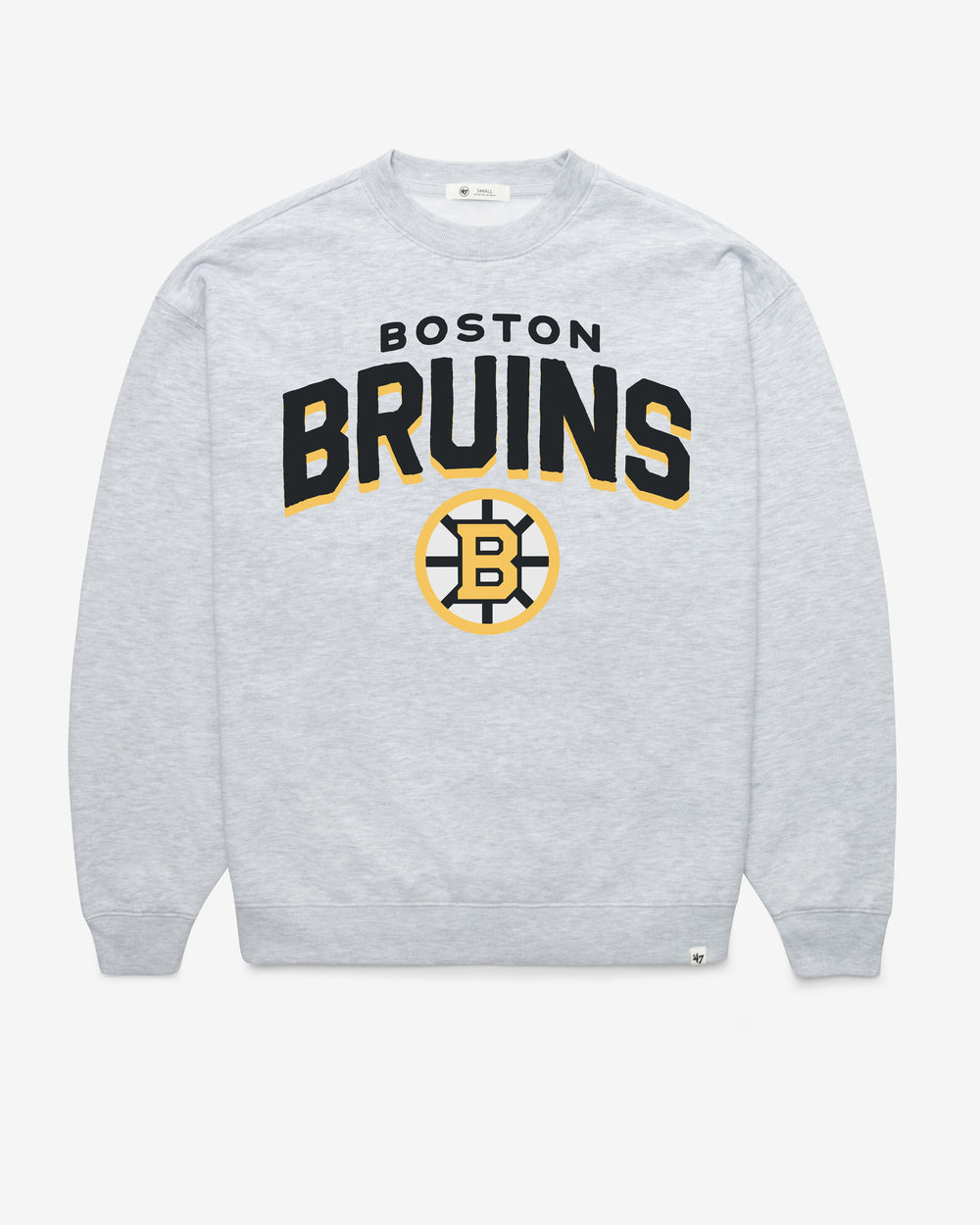 BOSTON BRUINS CAMPUS ARCH CLOUD '47 OVERSIZED CREW WOMENS RELAY GREY