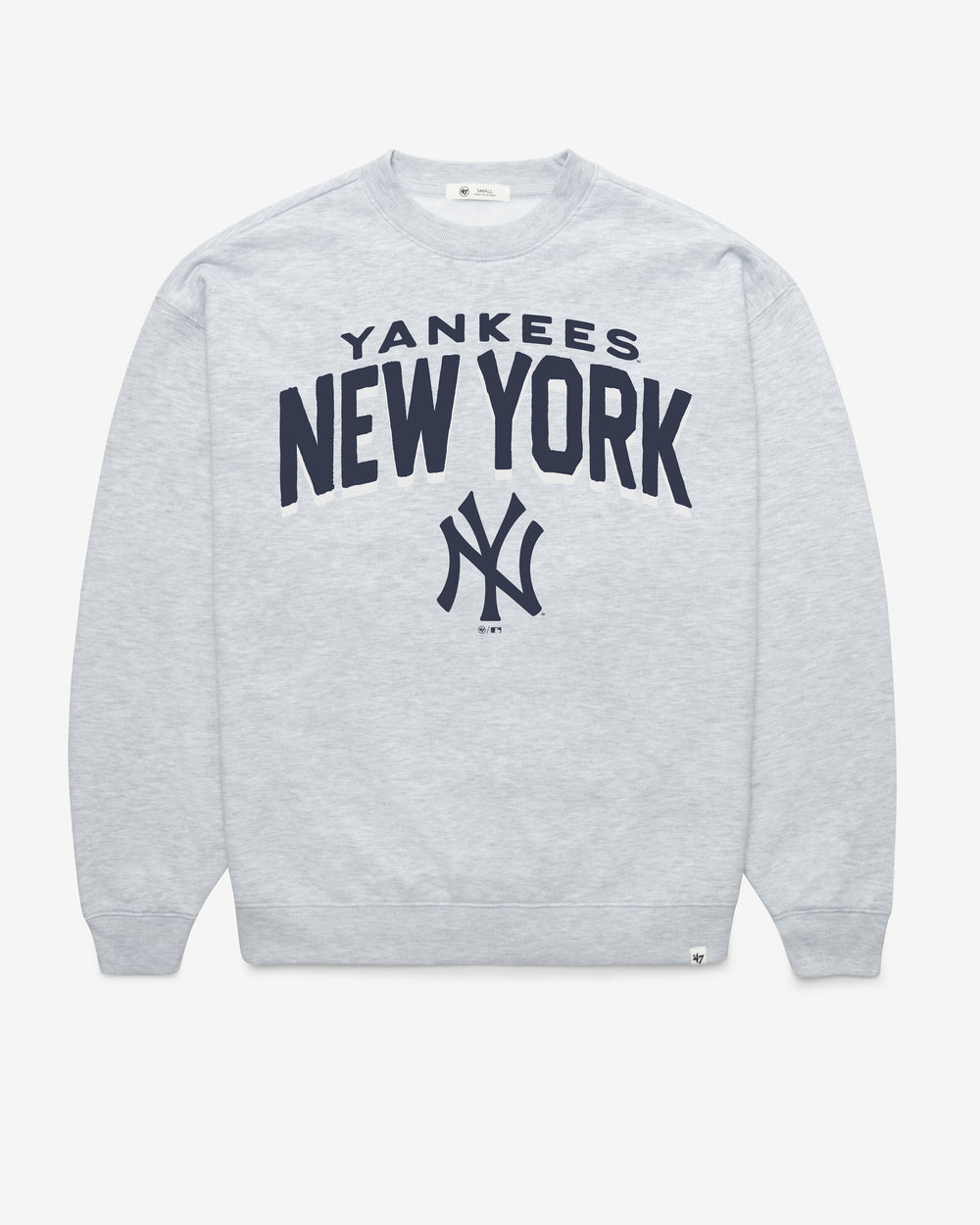 NEW YORK YANKEES CAMPUS ARCH CLOUD '47 OVERSIZED CREW WOMENS RELAY GREY