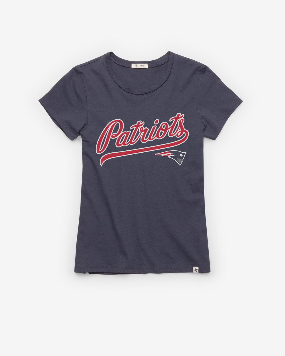 NEW ENGLAND PATRIOTS TAIL SWEEP '47 FRANKIE TEE WOMENS ATLAS BLUE
