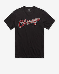 CHICAGO BULLS HARDWOOD CLASSICS GRIT WORDMARK '47 SCRUM TEE JET BLACK