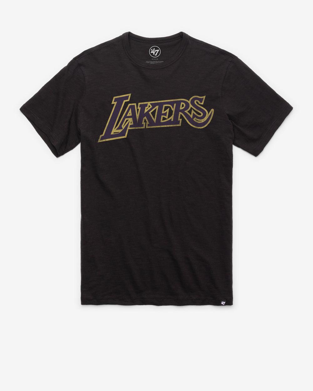 LOS ANGELES LAKERS HARDWOOD CLASSICS GRIT WORDMARK '47 SCRUM TEE JET BLACK