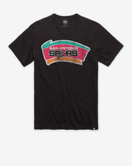 SAN ANTONIO SPURS HARDWOOD CLASSICS GRIT '47 SCRUM TEE JET BLACK