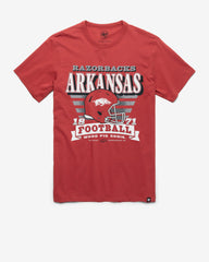 ARKANSAS RAZORBACKS STRIPE SPLASH '47 FRANKLIN TEE MISSION RED