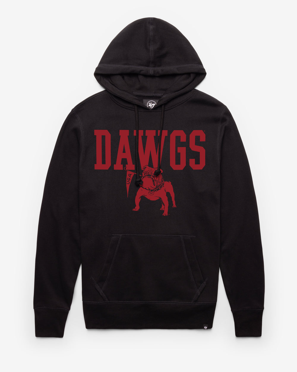 GEORGIA BULLDOGS VINTAGE STRAIGHT BLOCK '47 HEADLINE HOOD JET BLACK