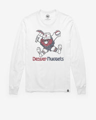 DENVER NUGGETS HARDWOOD CLASSICS PREMIER '47 FRANKLIN LONG SLEEVE TEE WHITE WASH