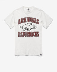 ARKANSAS RAZORBACKS OVERRUN '47 SCRUM TEE WHITE WASH