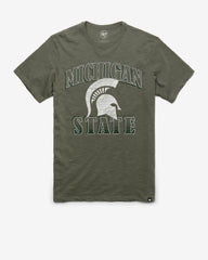 MICHIGAN STATE SPARTANS OVERRUN '47 SCRUM TEE BOTTLE GREEN