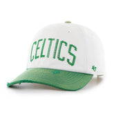 BOSTON CELTICS HARDWOOD CLASSICS WORN SCRIPT '47 CLEAN UP MF MID FIT WHITE