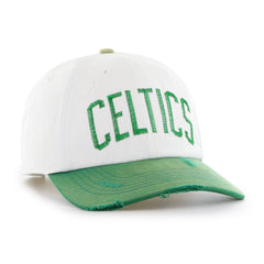 BOSTON CELTICS HARDWOOD CLASSICS WORN SCRIPT '47 CLEAN UP MF MID FIT WHITE