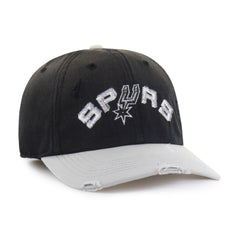 SAN ANTONIO SPURS HARDWOOD CLASSICS WORN SCRIPT '47 CLEAN UP MF MID FIT BLACK