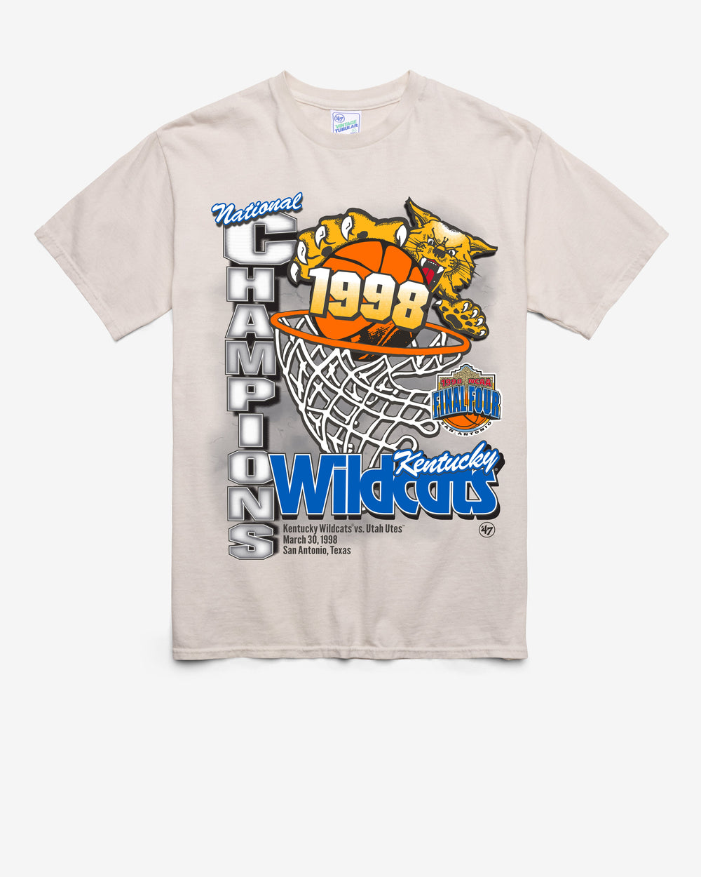 KENTUCKY WILDCATS H-CHAMPS LOCKER VINTAGE '47 TUBULAR TEE DUNE