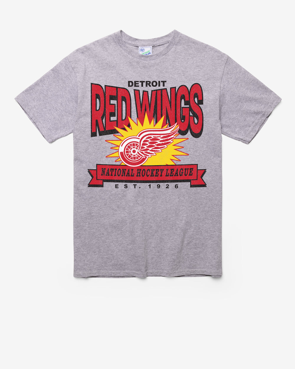 DETROIT RED WINGS TWELVE SIX VINTAGE '47 TUBULAR TEE DT ATHLETIC HEATHER