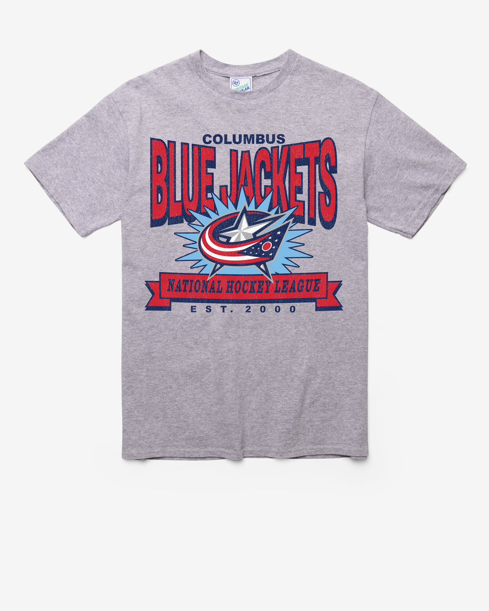 COLUMBUS BLUE JACKETS TWELVE SIX VINTAGE '47 TUBULAR TEE DT ATHLETIC HEATHER