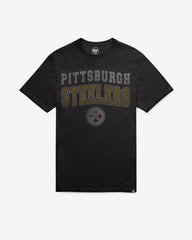 PITTSBURGH STEELERS STADIUM WAVE '47 SCRUM TEE JET BLACK