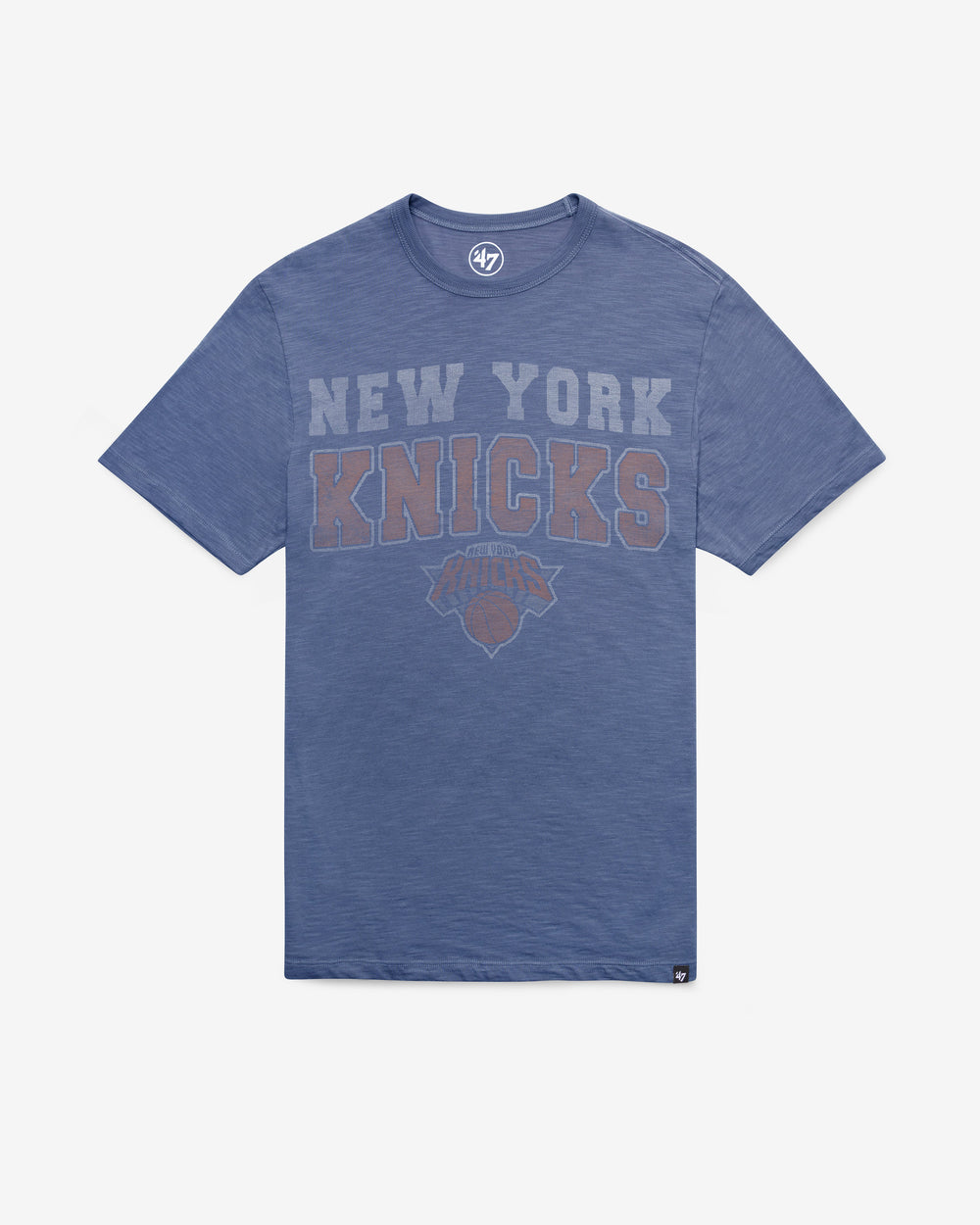 NEW YORK KNICKS STADIUM WAVE '47 SCRUM TEE BLEACHER BLUE