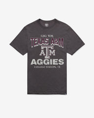 TEXAS A&M AGGIES HEAD ON '47 SCRUM TEE CHARCOAL
