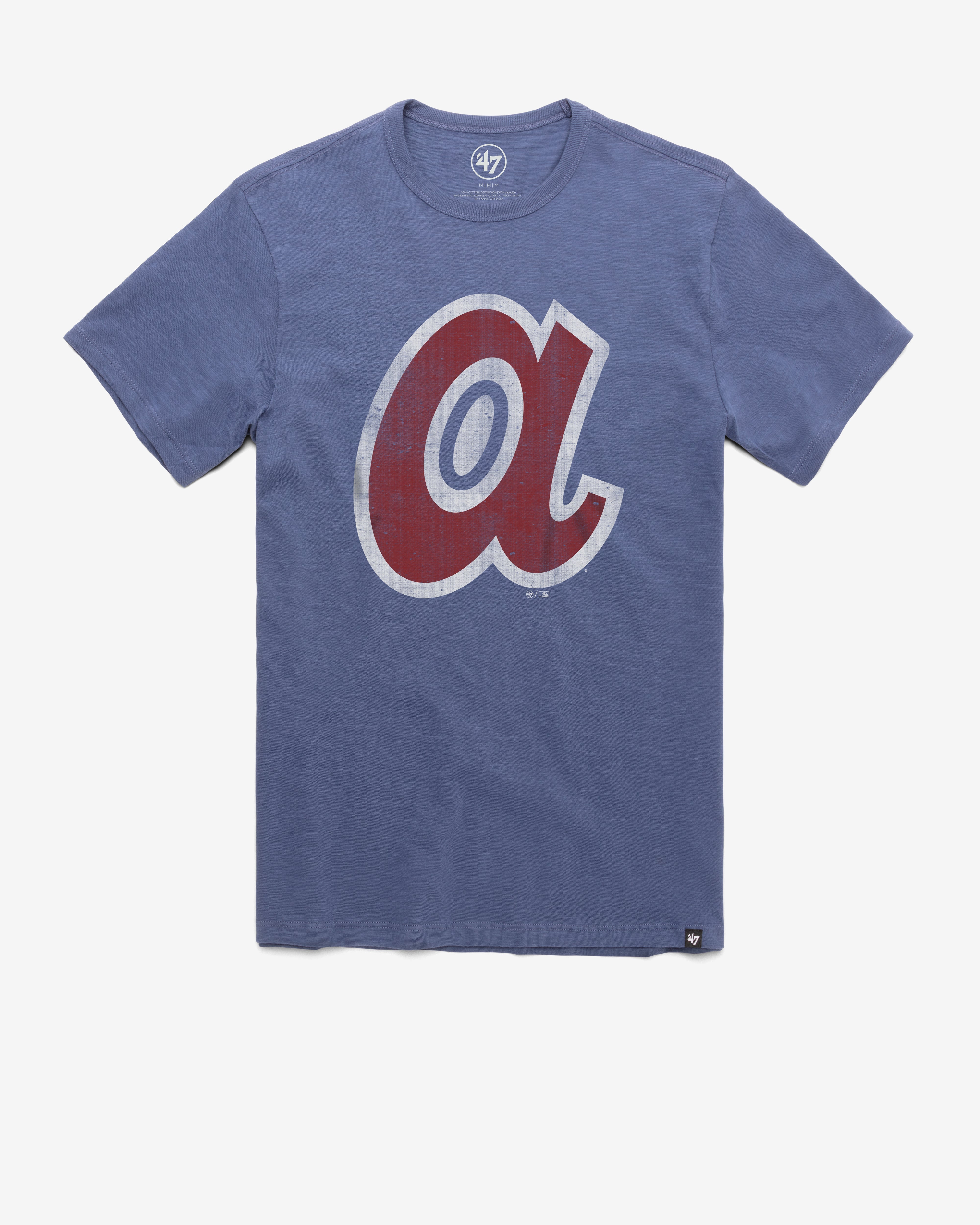 ATLANTA BRAVES COOPERSTOWN GRIT VINTAGE '47 SCRUM TEE BLEACHER BLUE