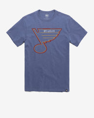 ST. LOUIS BLUES VINTAGE GRIT '47 SCRUM TEE BLEACHER BLUE