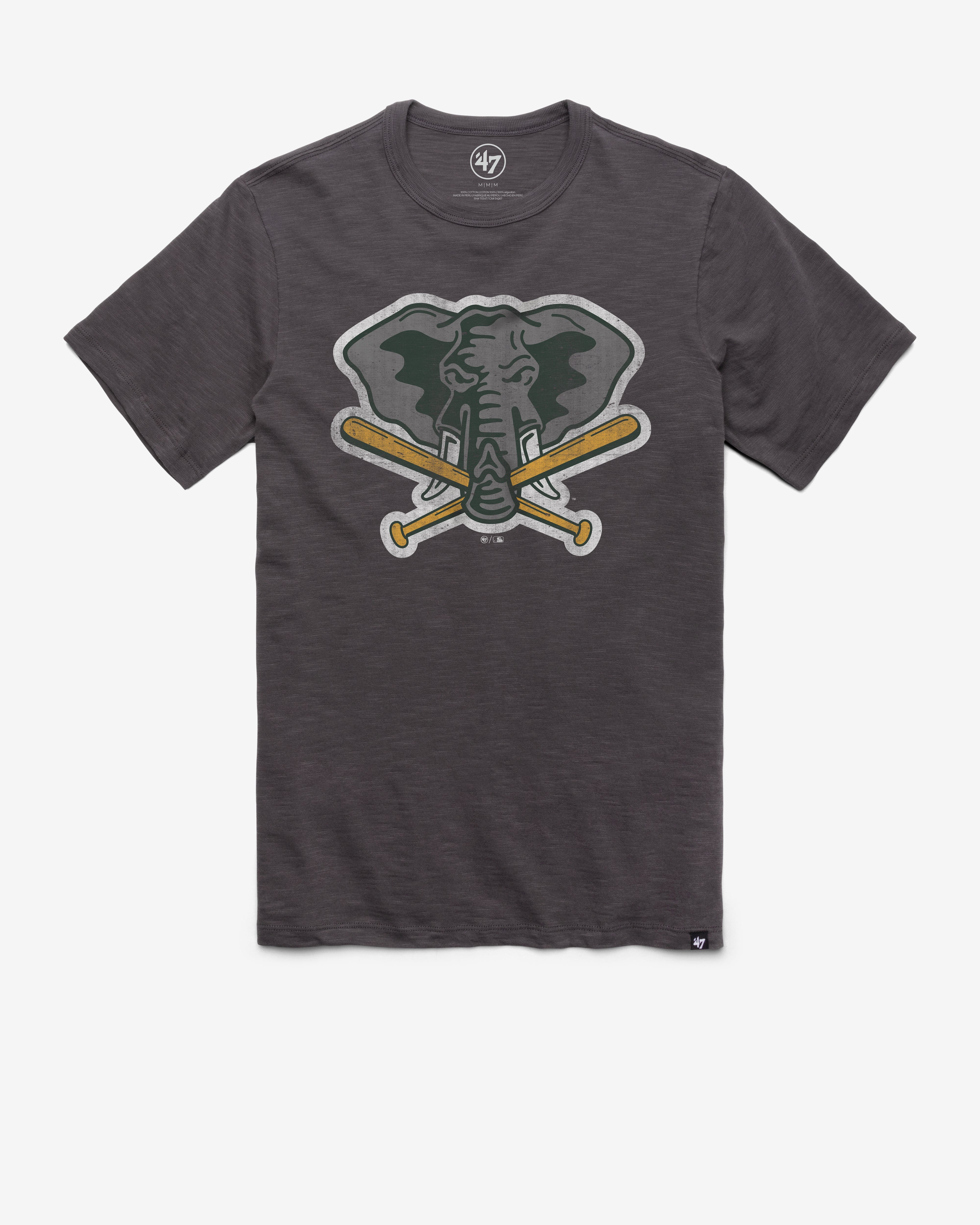 OAKLAND ATHLETICS COOPERSTOWN GRIT '47 SCRUM TEE CHARCOAL